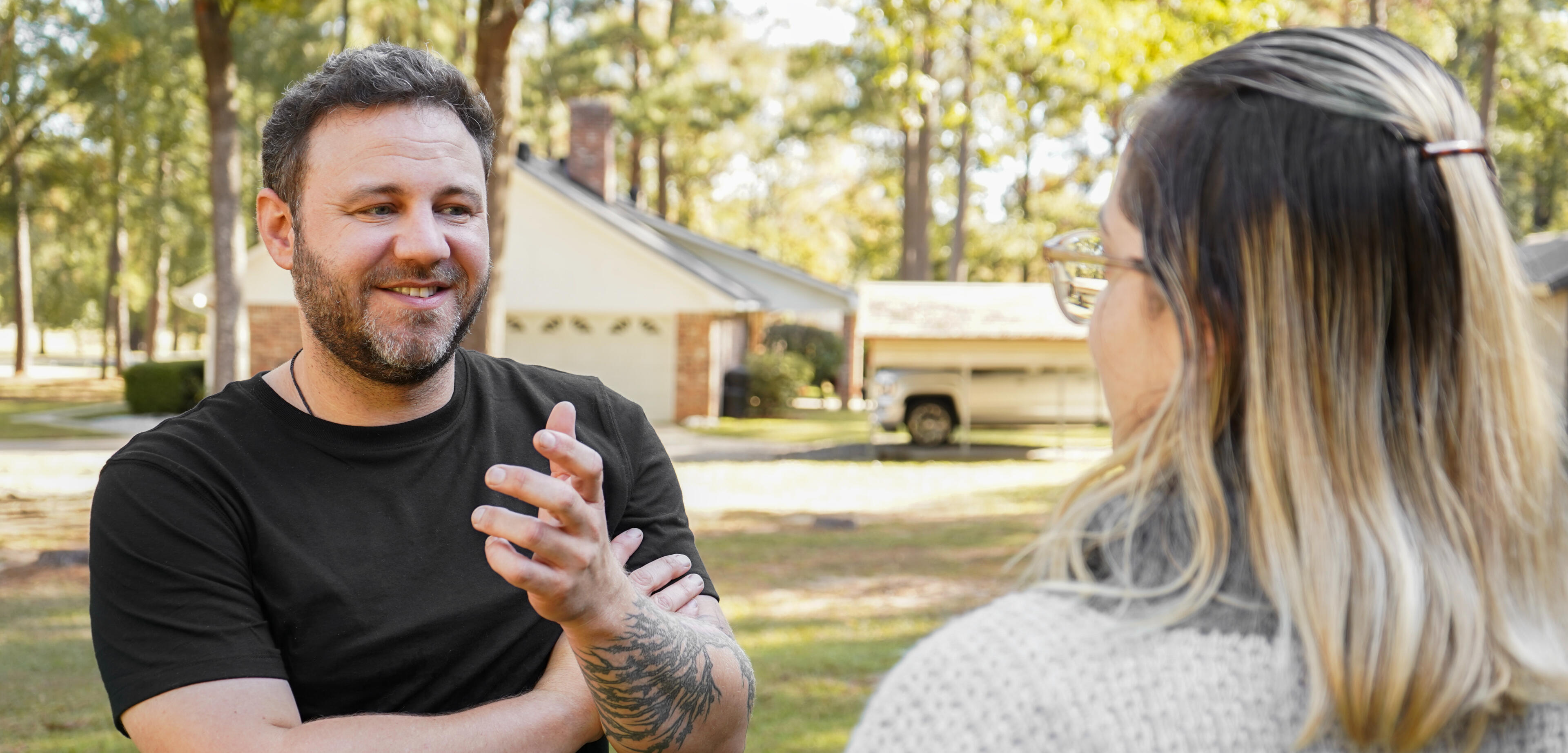 Strengthening Communities and Small Businesses Matt Gromlich, candidate for Louisiana’s 4th congressional district, speaking face-to-face with a voter